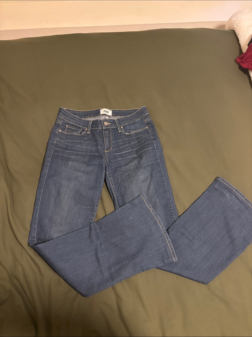 PAIGE Dark Blue Wide Leg Jeans